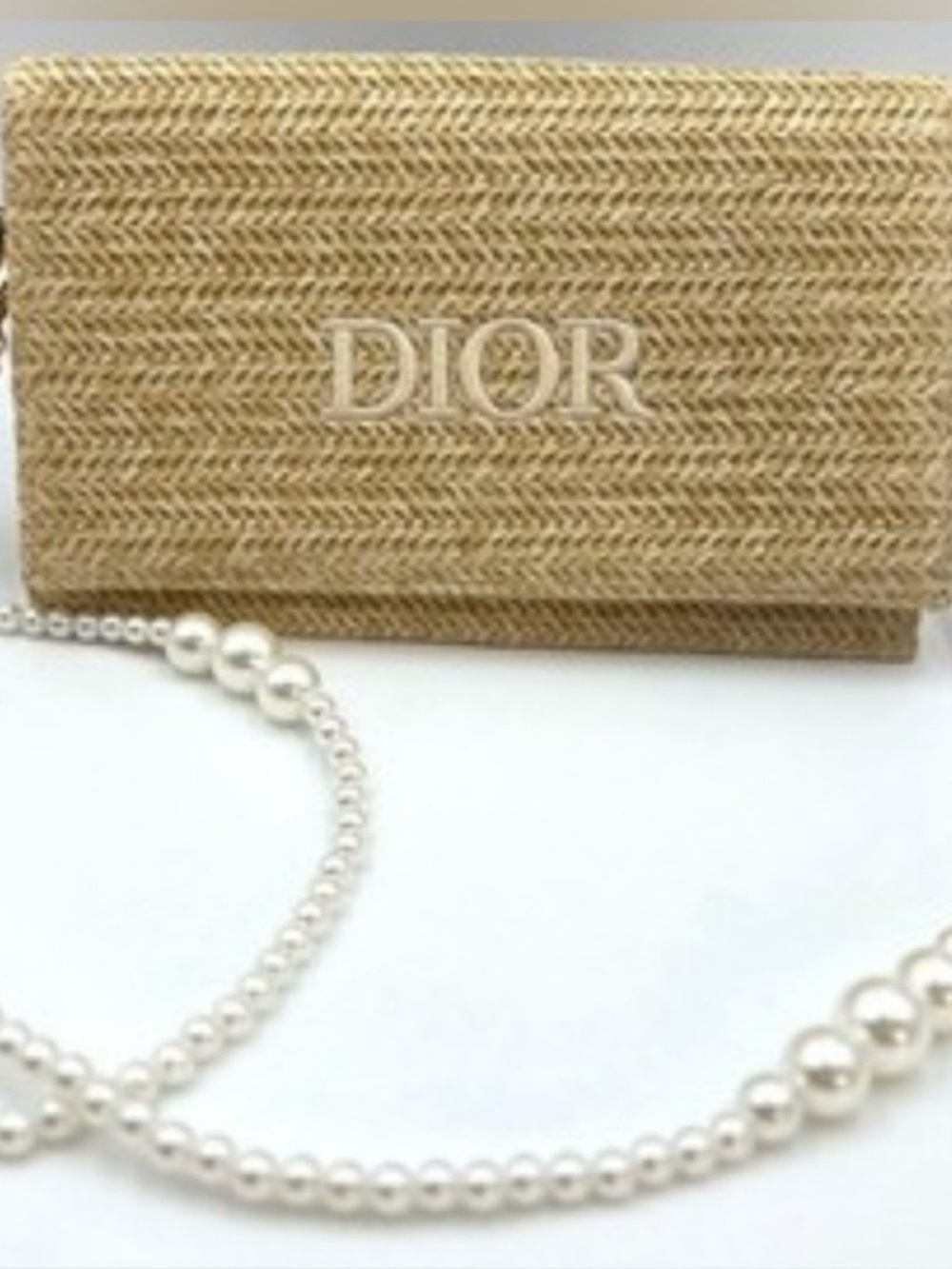 Dior Straw Raffia Woven Purse Bag Pouch With Shoulder Strap - Picture 9 of 9
